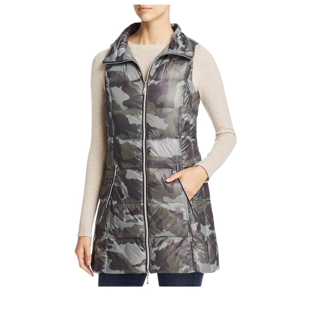 Anorak Fillmore Camo Print Long Down Puffer Vest Size XL